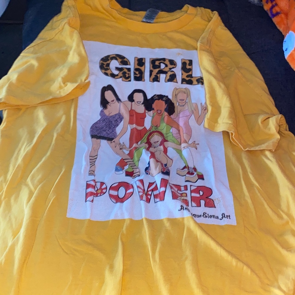 Gildan Yellow Girl Power Kids T-Shirt